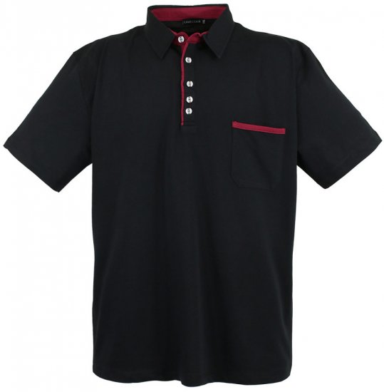Lavecchia 1701 Jersey Poloshirt Black - Polosärgid - Meeste suured polosärgid 2XL – 8XL