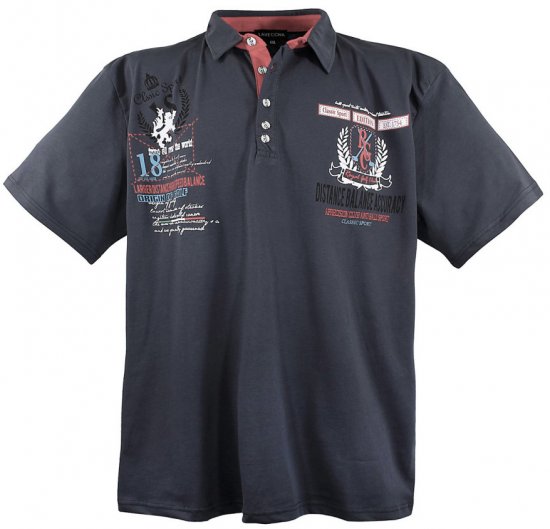 Lavecchia 2038 Printed Jersey Poloshirt Charcoal - Polosärgid - Meeste suured polosärgid 2XL – 8XL