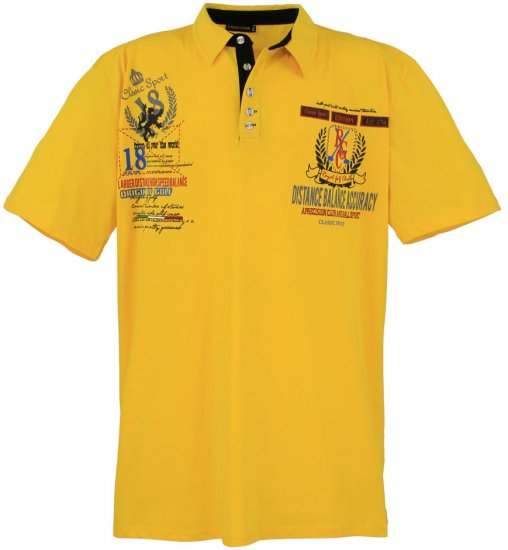 Lavecchia 2038 Printed Jersey Poloshirt Yellow - Polosärgid - Meeste suured polosärgid 2XL – 8XL