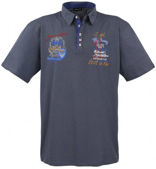 Lavecchia 3101 Printed Jersey Poloshirt Charcoal - Polosärgid - Meeste suured polosärgid 2XL – 8XL