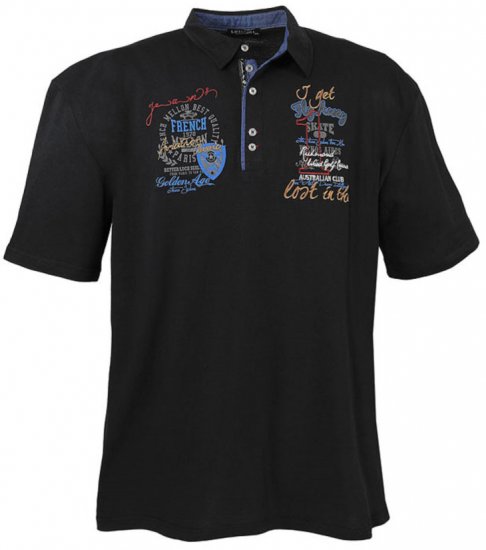 Lavecchia 3101 Printed Jersey Poloshirt Black - Polosärgid - Meeste suured polosärgid 2XL – 8XL