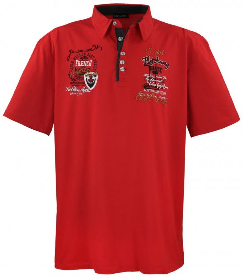 Lavecchia 3101 Printed Jersey Poloshirt Red - Polosärgid - Meeste suured polosärgid 2XL – 8XL