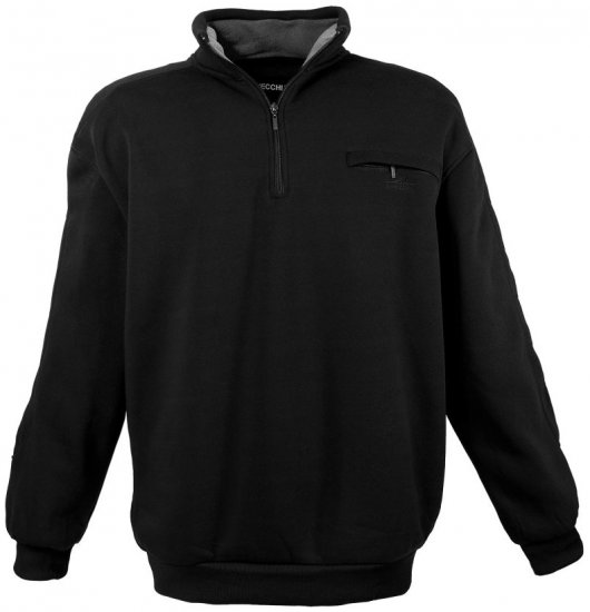 Lavecchia 2100 Half-zip Sweatshirt Black - Sviitrid ja Dressipluusid - Meeste suured kapuutsiga jakid suurustes 2XL – 14XL