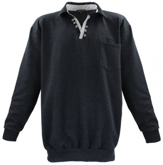 Lavecchia 602 Collar Sweatshirt Charcoal - Sviitrid ja dressipluusid - Meeste suured kapuutsiga jakid suurustes 2XL – 14XL