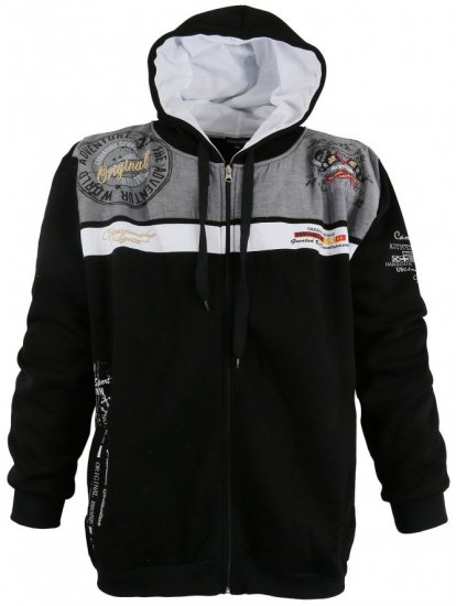 Lavecchia 2022 Printed Zipper Hoodie Black - Sviitrid ja dressipluusid - Meeste suured kapuutsiga jakid suurustes 2XL – 14XL