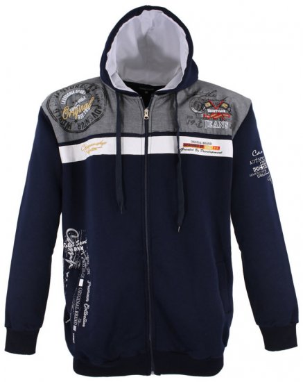 Lavecchia 2022 Printed Zipper Hoodie Navy - Sviitrid ja dressipluusid - Meeste suured kapuutsiga jakid suurustes 2XL – 14XL