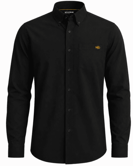 Motley Denim Lisbon Long Sleeve Shirt Black - Särgid - Meeste suured särgid 2XL – 8XL