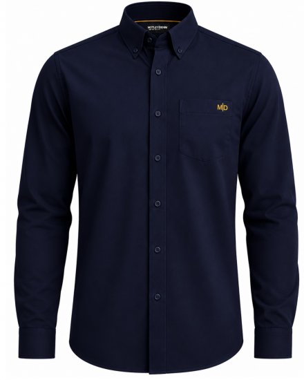 Motley Denim Lisbon Long Sleeve Shirt Navy - Särgid - Meeste suured särgid 2XL – 8XL