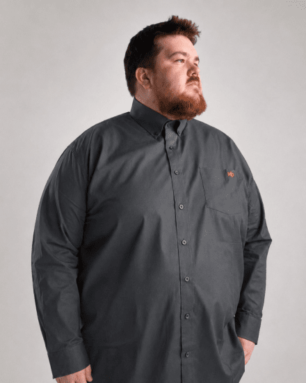 Motley Denim Lisbon Long Sleeve Shirt Charcoal - Särgid - Meeste suured särgid 2XL – 8XL