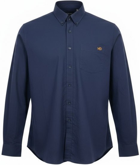 Motley Denim Lisbon Long Sleeve Shirt Navy - Särgid - Meeste suured särgid 2XL – 8XL