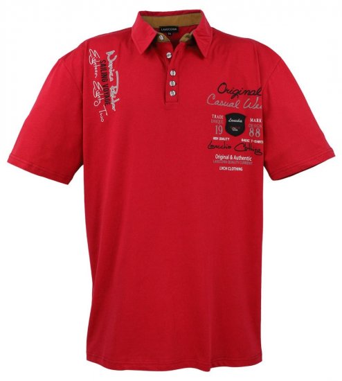 Lavecchia 610 T-särk kraega Punane - Polosärgid - Meeste suured polosärgid 2XL – 8XL
