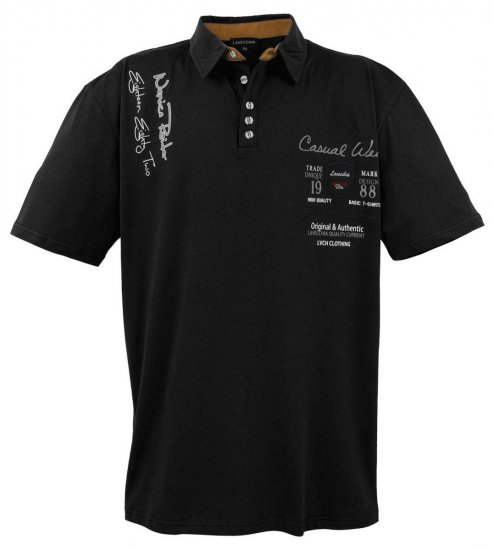 Lavecchia 610 T-särk kraega Must - Polosärgid - Meeste suured polosärgid 2XL – 8XL