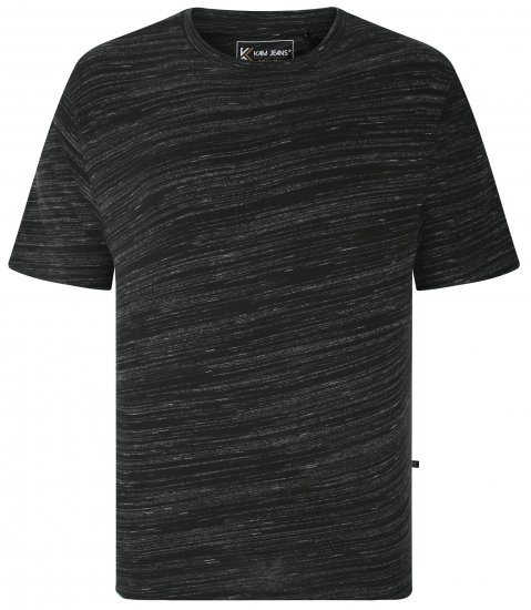Kam Jeans 5738 Injected Marl Crew Neck T-Shirt Black - T-särgid - Suured T-särgid 2XL – 14XL