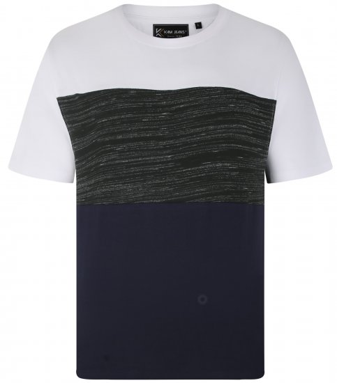 Kam Jeans 5739 Contrast Panel Cut & Saw T-Shirt Charcoal - T-särgid - Suured T-särgid 2XL – 14XL