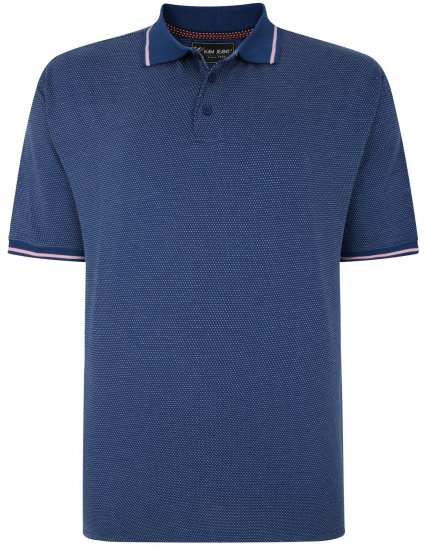 Kam Jeans 5486 Dobby Print Jersey Polo Moonlight - Polosärgid - Meeste suured polosärgid 2XL – 8XL