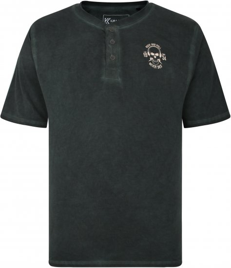 Kam Jeans 5741 Acid Wash Skull Print Tee Charcoal - T-särgid - Suured T-särgid 2XL – 14XL