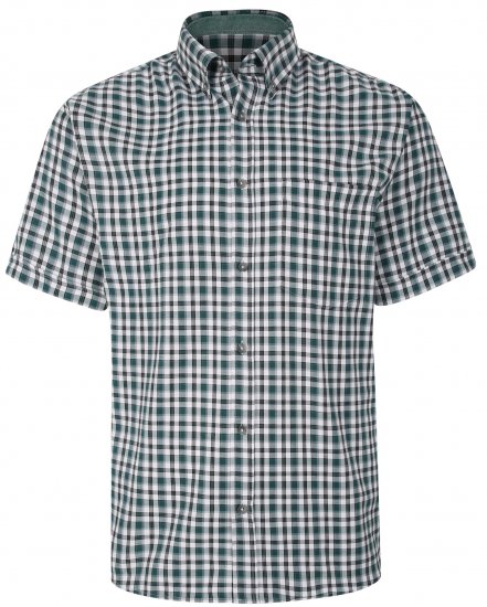 Kam Jeans 6285 Casual SS Check Shirt Evergreen - Särgid - Meeste suured särgid 2XL – 8XL