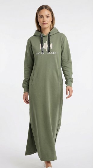 Nora Mikken MARI Maxi Hoodie Dress Green - Sviitrid ja dressipluusid - 
