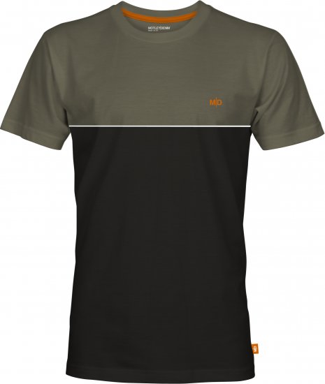 Motley Denim Athens Two-Toned T-Shirt Black/Dark Khaki - T-särgid - Suured T-särgid 2XL – 14XL