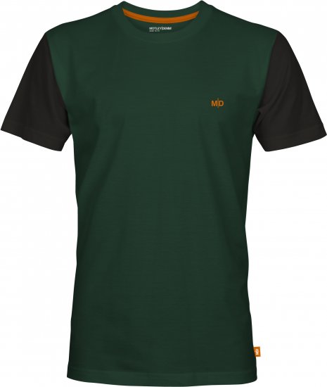 Motley Denim Granada Black Short Sleeved T-Shirt Racing Green - T-särgid - Suured T-särgid 2XL – 14XL