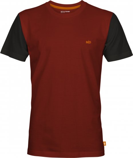 Motley Denim Granada Black Short Sleeved T-Shirt Red - T-särgid - Suured T-särgid 2XL – 14XL