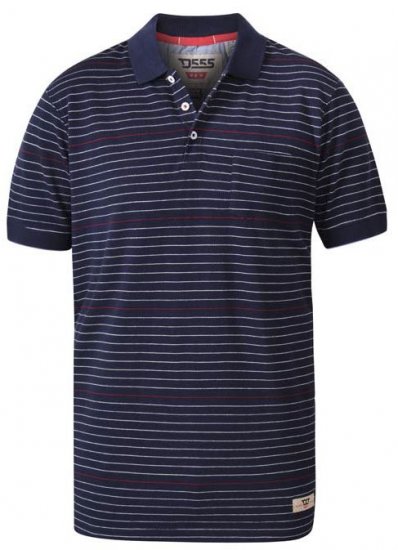 D555 Metro Stripe Jersey Polo Navy Stripe - Polosärgid - Meeste suured polosärgid 2XL – 8XL
