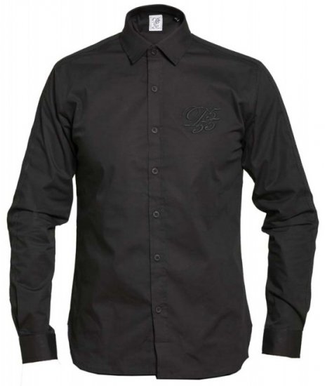D555 Michael Couture Stretch Shirt Black - Särgid - Meeste suured särgid 2XL – 8XL