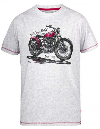 D555 Miles Vintage Rides Motorbike Crew Neck Printed T-Shirt - T-särgid - Suured T-särgid 2XL – 14XL