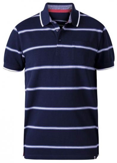 D555 Montego Twin Stripe Pique Polo - Polosärgid - Meeste suured polosärgid 2XL – 8XL