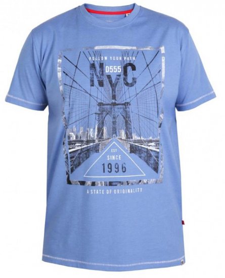 D555 Monty T-shirt Blue - T-särgid - Suured T-särgid 2XL – 14XL