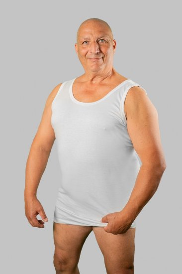 20 Nodi Crew Neck Tank Top in Combed Cotton Jersey White - Aluspesu ja ujumisriided - Aluspesu 2XL-8XL
