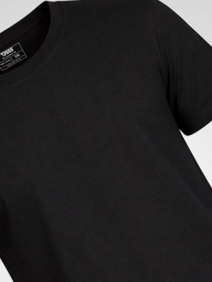 D555 Smartly Ümara kaelusega T-särk Must 5 tk - T-särgid - Suured T-särgid 2XL – 14XL