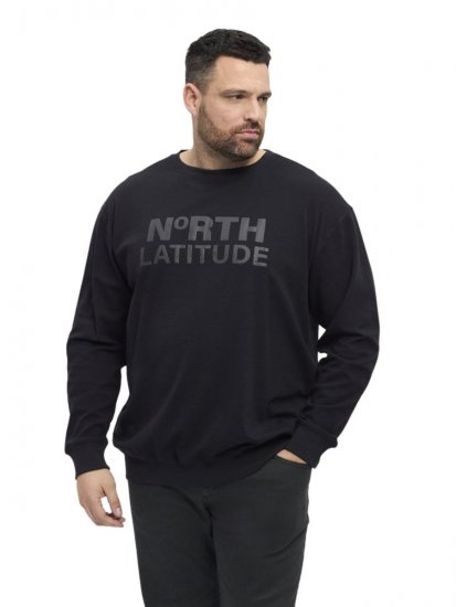 North Latitude 53123 Logoga pusa Must - Sviitrid ja dressipluusid - Meeste suured kapuutsiga jakid suurustes 2XL – 14XL