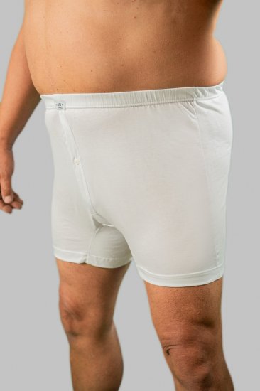 20 Nodi Combed Cotton Jersey Boxer with Front Button Fly White - Aluspesu ja ujumisriided - Aluspesu 2XL-8XL