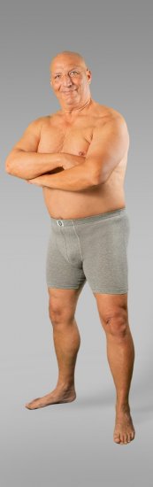 20 Nodi Stretch Cotton Boxer with Embroidered Long Leg Grey - Aluspesu ja ujumisriided - Aluspesu 2XL-8XL
