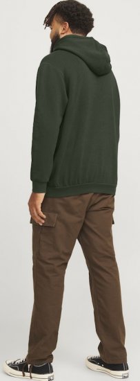 Jack & Jones Bradley Hoodie Dark Green - Sviitrid ja dressipluusid - Meeste suured kapuutsiga jakid suurustes 2XL – 14XL
