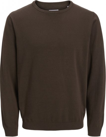 Jack & Jones BASIC Knitted Sweater Brown - Sviitrid ja dressipluusid - Meeste suured kapuutsiga jakid suurustes 2XL – 14XL