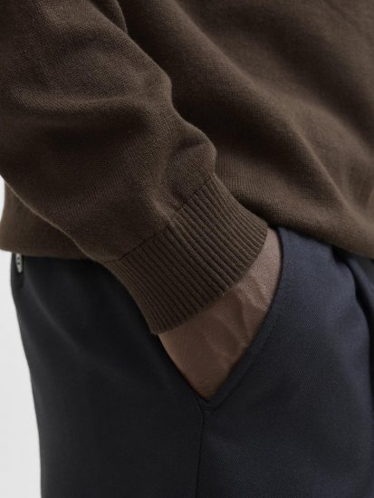 Jack & Jones BASIC Knitted Sweater Brown - Sviitrid ja dressipluusid - Meeste suured kapuutsiga jakid suurustes 2XL – 14XL