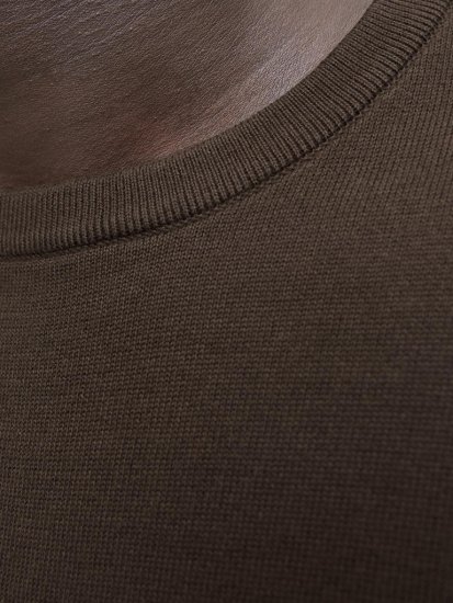 Jack & Jones BASIC Knitted Sweater Brown - Sviitrid ja dressipluusid - Meeste suured kapuutsiga jakid suurustes 2XL – 14XL