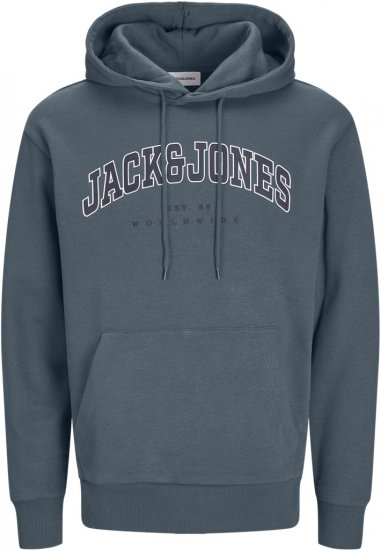 Jack & Jones CALEB Hoodie Blue - Sviitrid ja dressipluusid - Meeste suured kapuutsiga jakid suurustes 2XL – 14XL