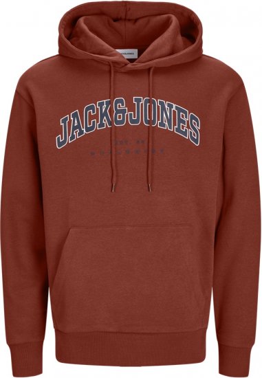 Jack & Jones CALEB Hoodie Red - Sviitrid ja dressipluusid - Meeste suured kapuutsiga jakid suurustes 2XL – 14XL