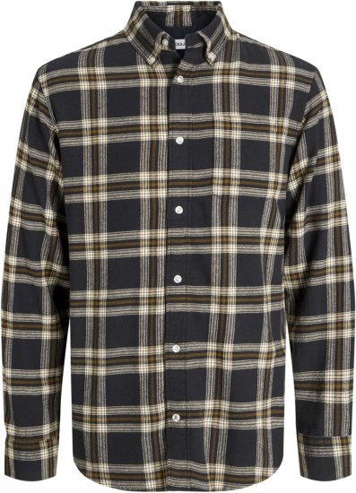 Jack & Jones Classic Flannel Long Sleeve Shirt Black - Särgid - Meeste suured särgid 2XL – 8XL
