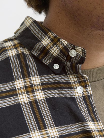 Jack & Jones Classic Flannel Long Sleeve Shirt Black - Särgid - Meeste suured särgid 2XL – 8XL