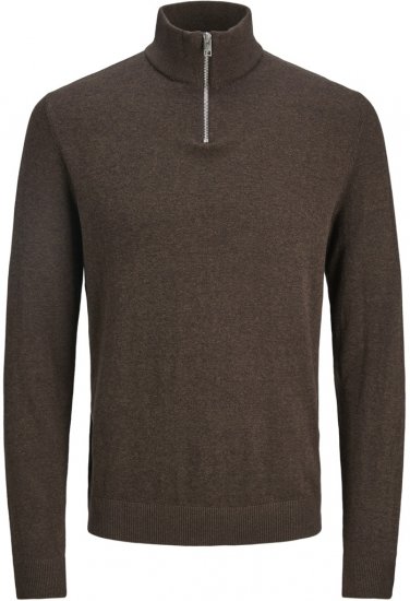 Jack & Jones Emil Knitted Pullover Brown - Sviitrid ja dressipluusid - Meeste suured kapuutsiga jakid suurustes 2XL – 14XL