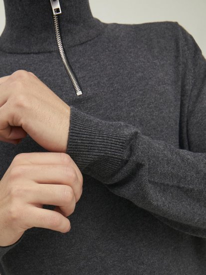 Jack & Jones Emil Knitted Pullover Grey - Sviitrid ja dressipluusid - Meeste suured kapuutsiga jakid suurustes 2XL – 14XL