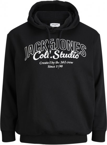 Jack & Jones Makoto Hoodie Black - Sviitrid ja dressipluusid - Meeste suured kapuutsiga jakid suurustes 2XL – 14XL