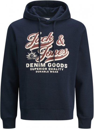 Jack & Jones 2 COL LOGO Hoodie Blue - Sviitrid ja dressipluusid - Meeste suured kapuutsiga jakid suurustes 2XL – 14XL