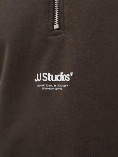 Jack & Jones Soho Sweatshirt with Zipper Brown - Sviitrid ja dressipluusid - Meeste suured kapuutsiga jakid suurustes 2XL – 14XL