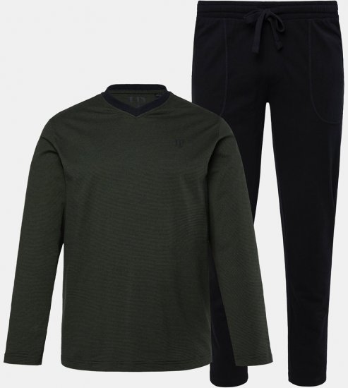JP1880 Pyjamas Two-piece Striped Dark Green - Aluspesu ja ujumisriided - Aluspesu 2XL-8XL