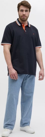 Jack & Jones Paulos Short Sleeve Polo Black Navy - Polosärgid - Meeste suured polosärgid 2XL – 8XL